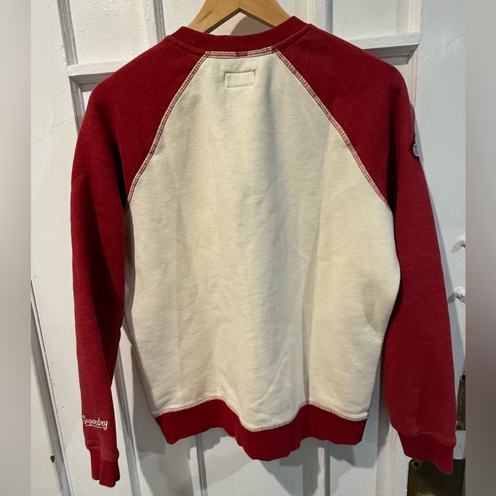 Superdry Red and White Sweatshirt with Logo - Picture 3 of 5